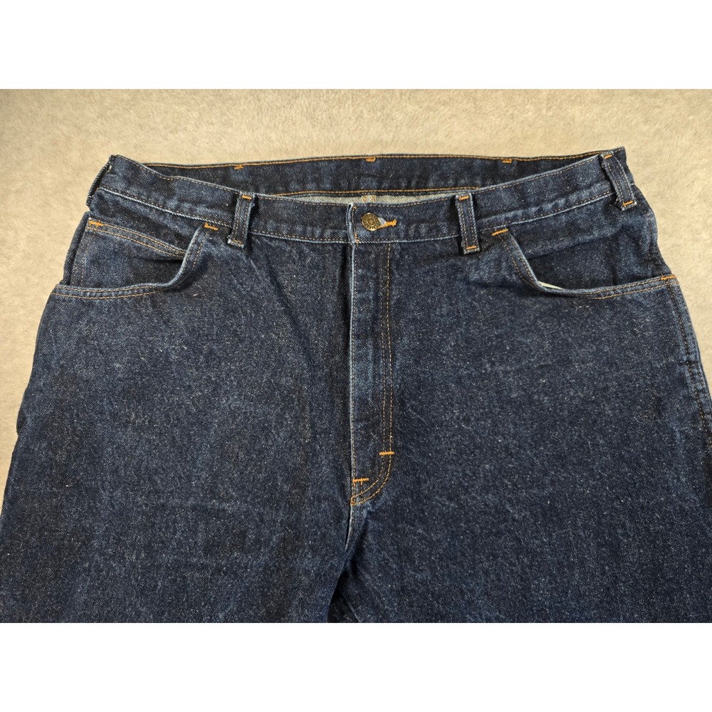 Key Industries Mens Vintage Dark Wash Denim Workwear Jeans 40x32 - Picture 5 of 16